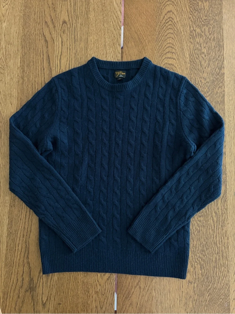 J. CREW Cashmere cable-knit sweater in Navy Size M $298 AZ972